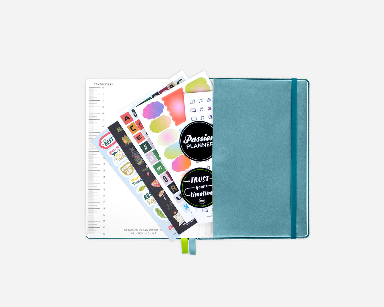 Planner pocket with free stickers on a white background