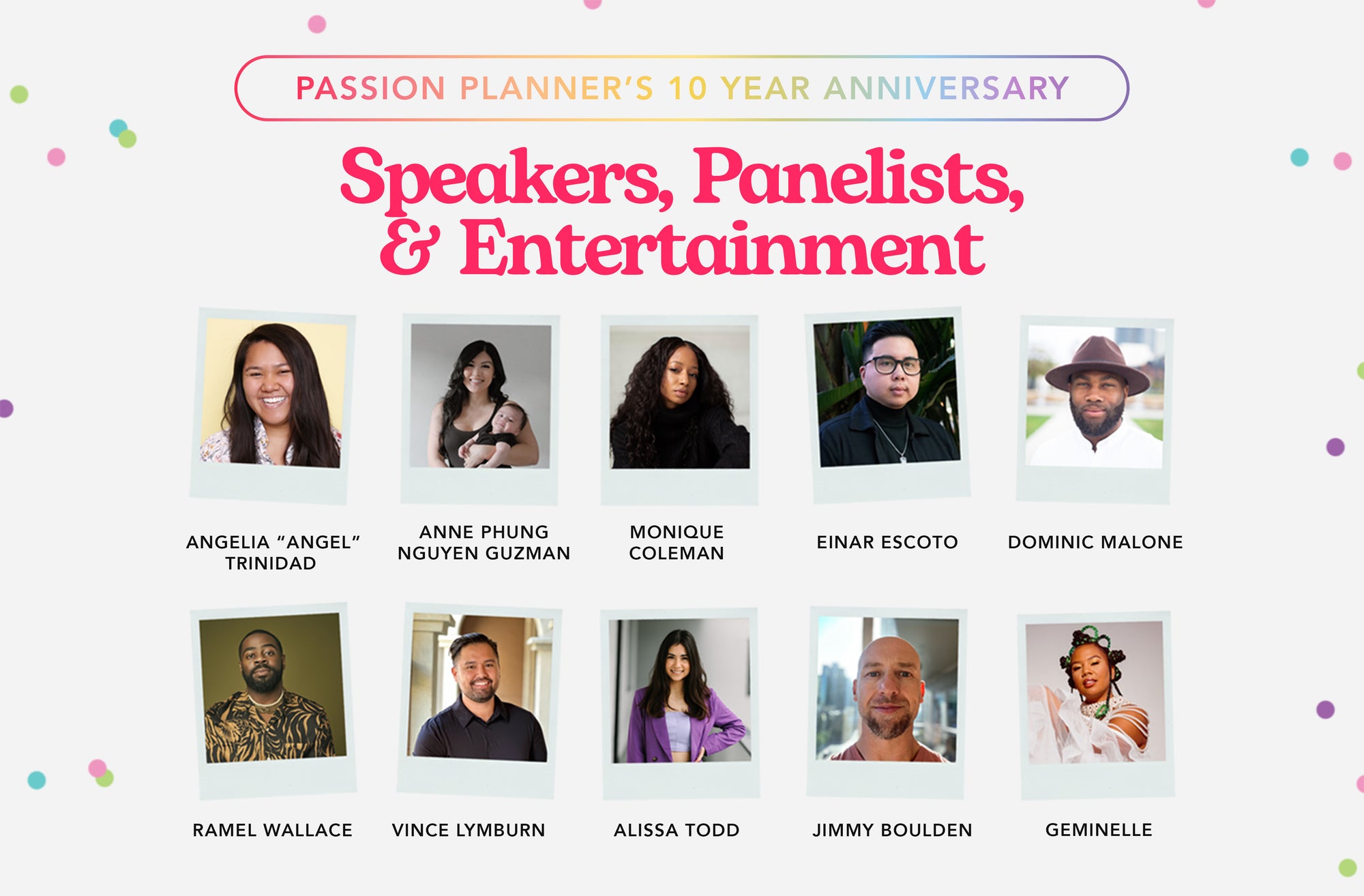 10 speakers and hosts