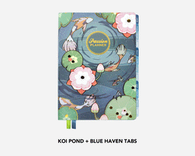 Koi Pond Planner with different tab color combinations