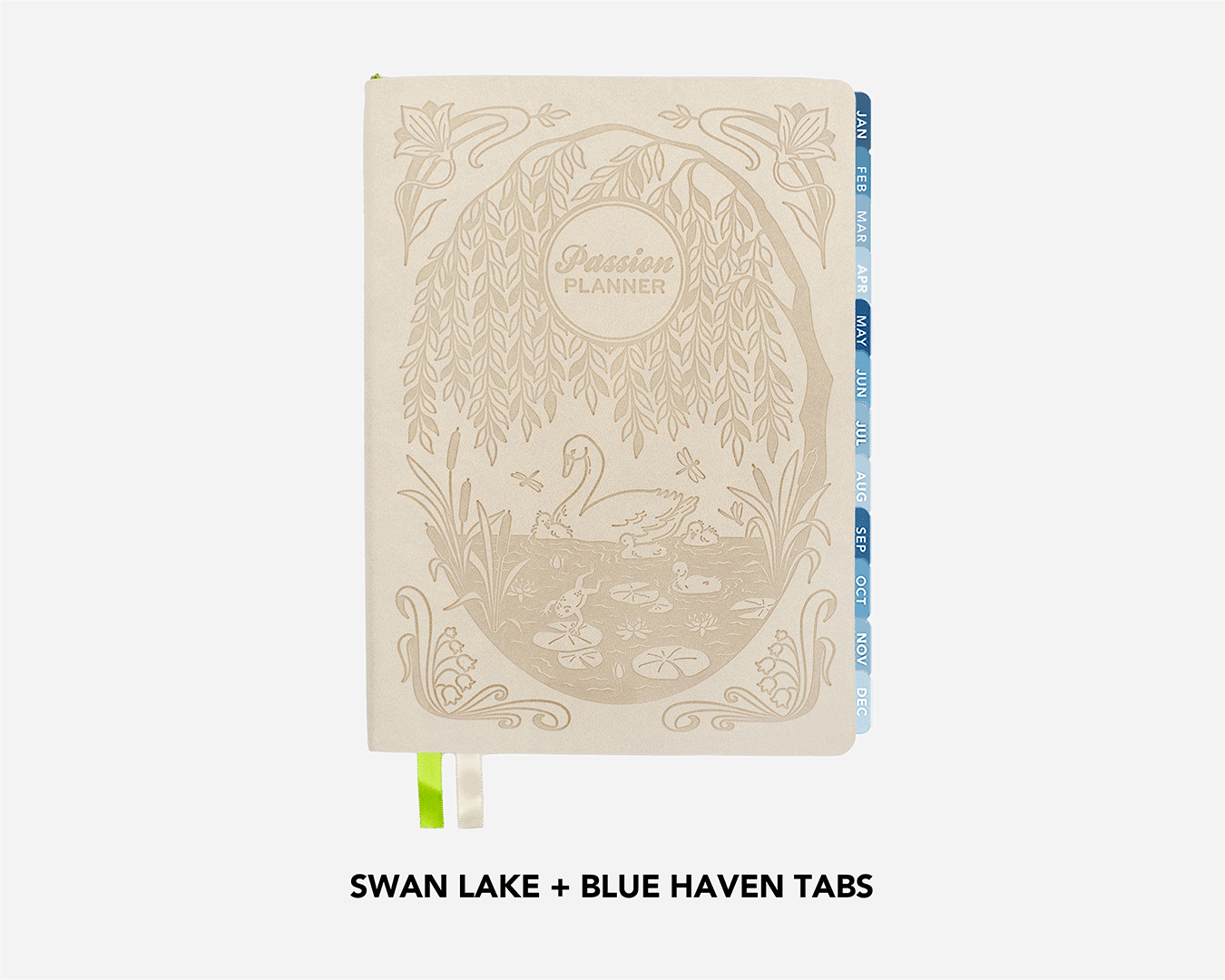 Swan Lake mid-year planner with different tab combinations.