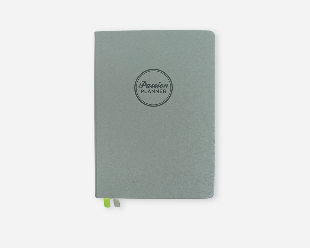 Eucalyptus green planner with 'Passion Planner' logo on a white background