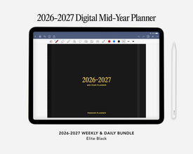 Digital mid-year planner for 2026-2027 displayed on a tablet screen.