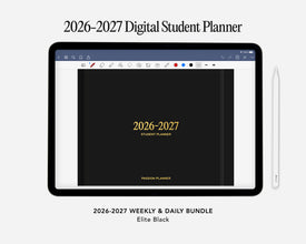 Digital student planner for 2026-2027 displayed on a tablet screen.