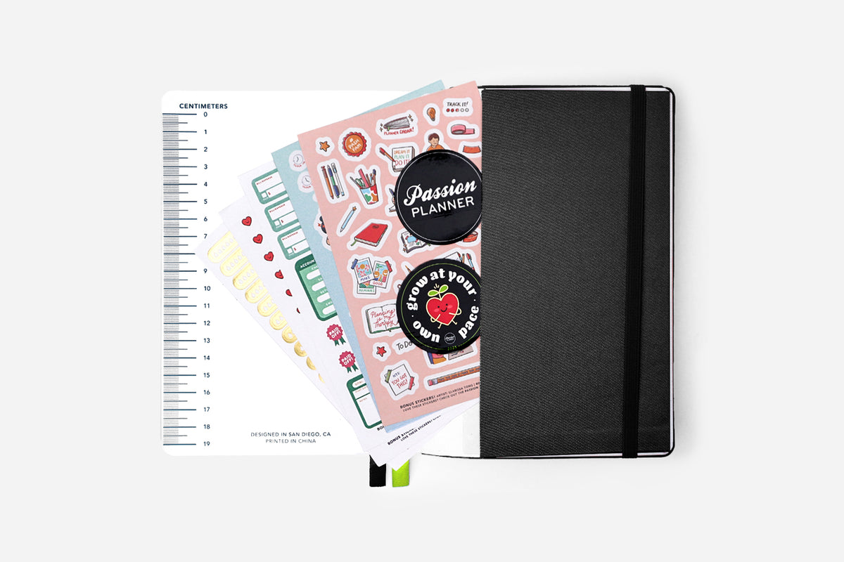 cosmic charm undated weekly planner back pocket