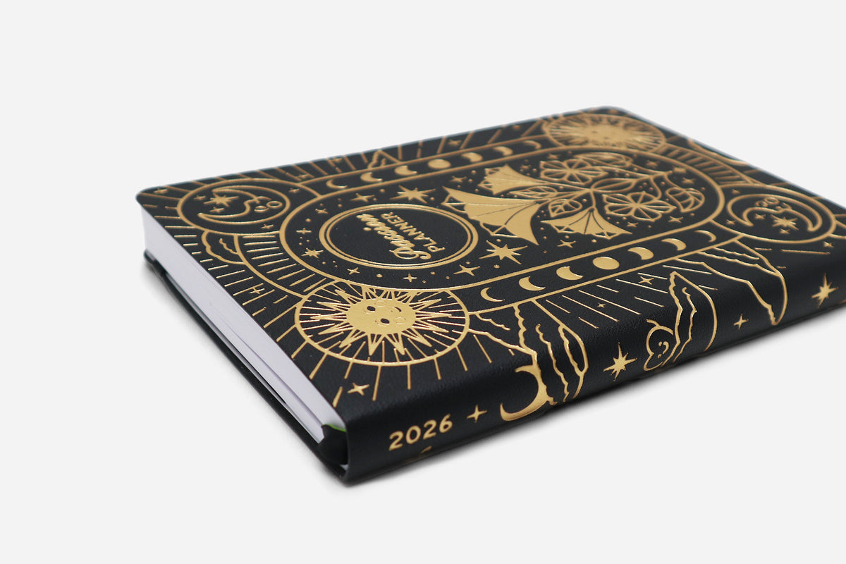 cosmic charm undated weekly planner spine