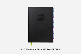 elite black undated weekly planner tab combinations