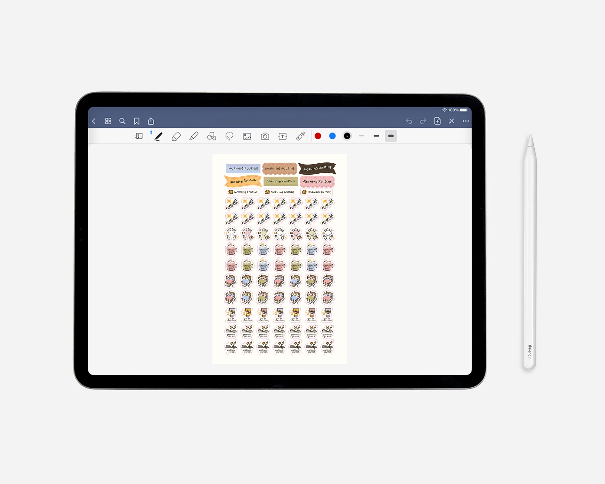 Preview of routine and chores digital sticker pack