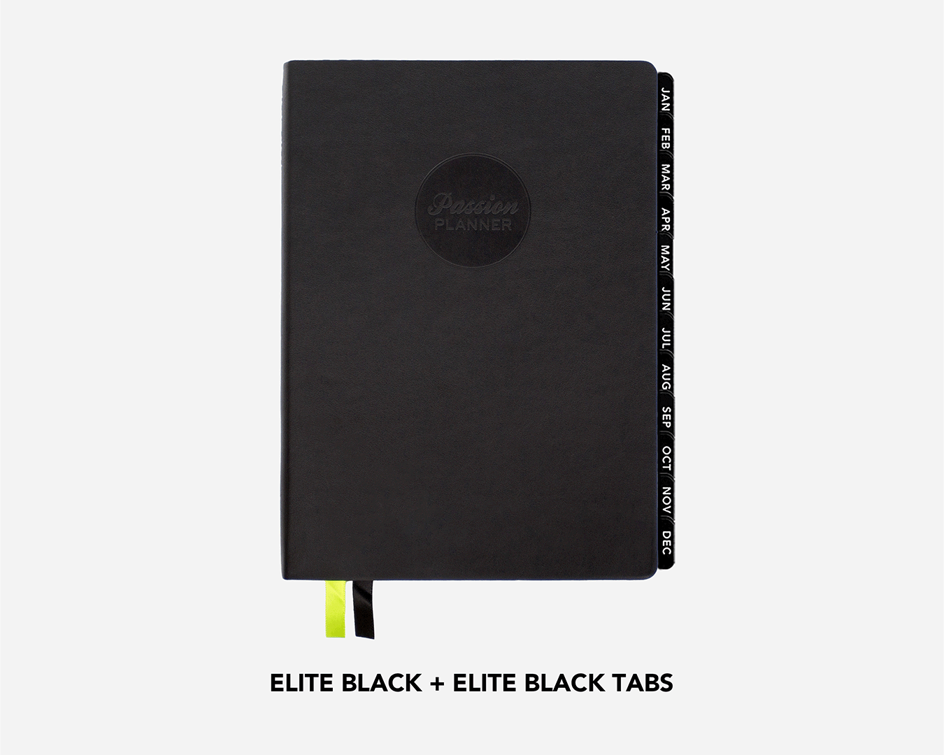 Elite Black mid-year planner with different monthly tab combination options