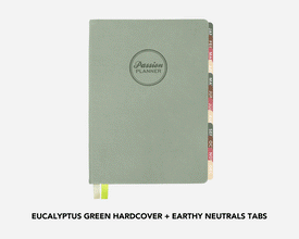 Eucalyptus green hardcover monthly tab combinations 