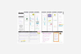 Filled in weekly 2026 planner layout on a white background