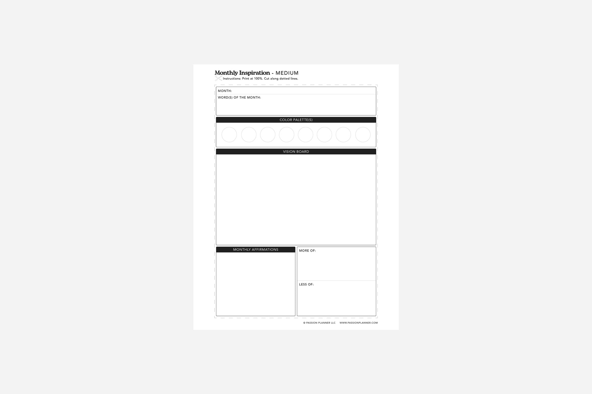  monthly vision board printable