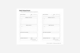 daily notepad insert sample layout
