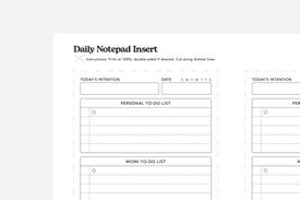 daily notepad insert sample close up