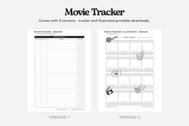 Movie, TV Show, Music, and Podcast Tracker PDFs - Passion Planner