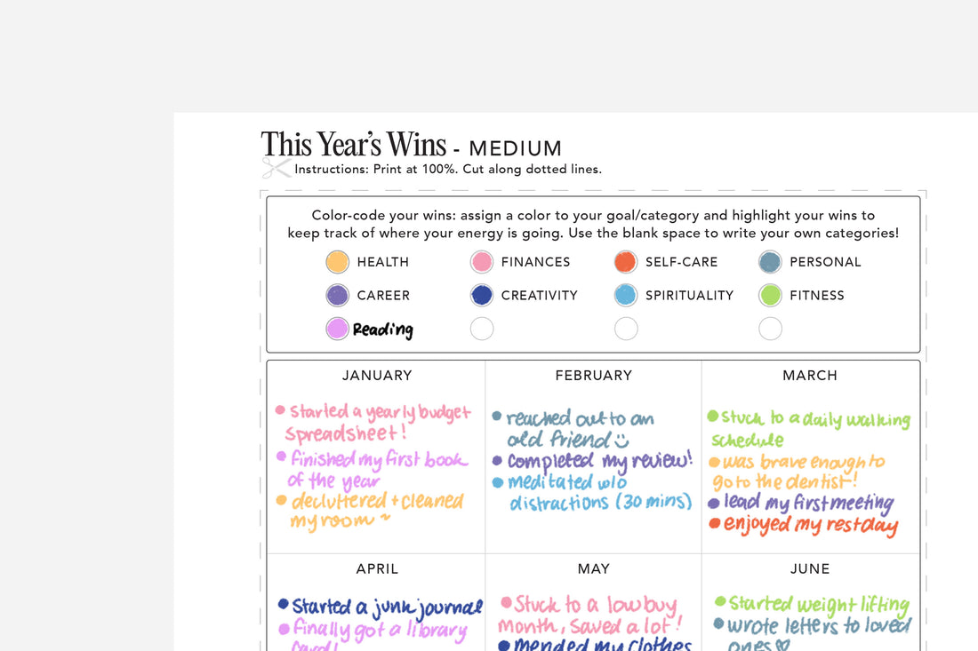 Goal-setting worksheet titled &
