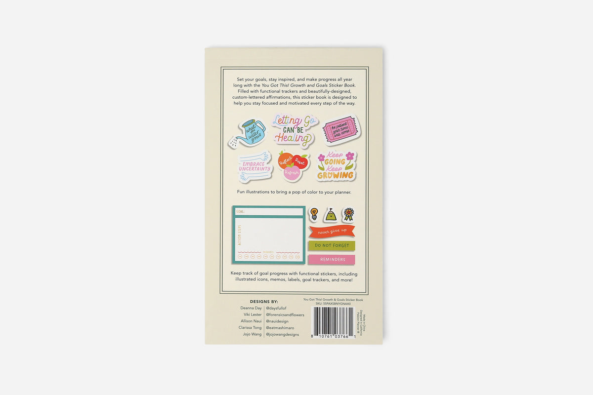 Growth & Goals Sticker Book back cover