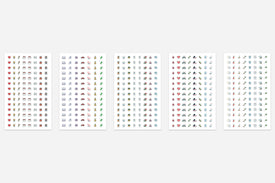 five sheets of icon stickers