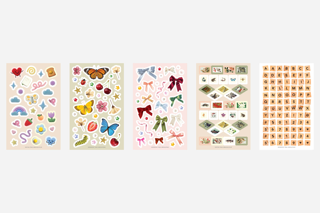 Junk journaling trinket stickers