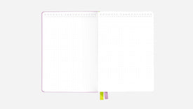 dreamy lilac bullet journal open