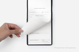 black notepad cover with insert