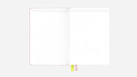 dreamy pink bullet journal open