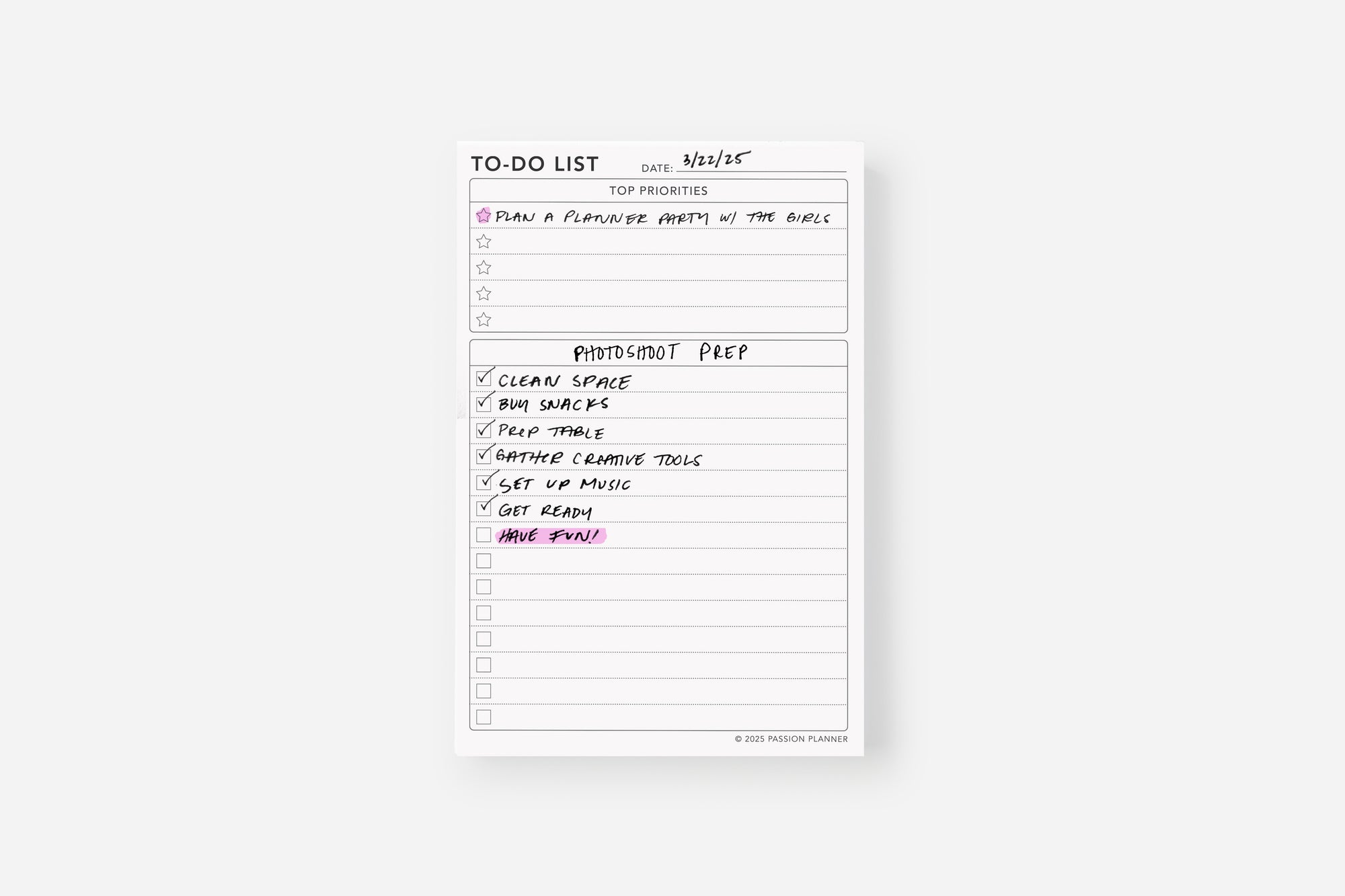 daily to-do list notepad