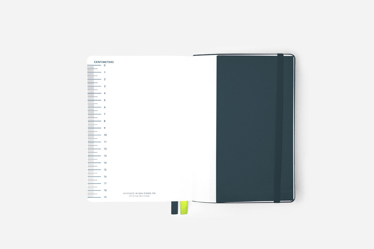 twilight teal bullet journal back pocket