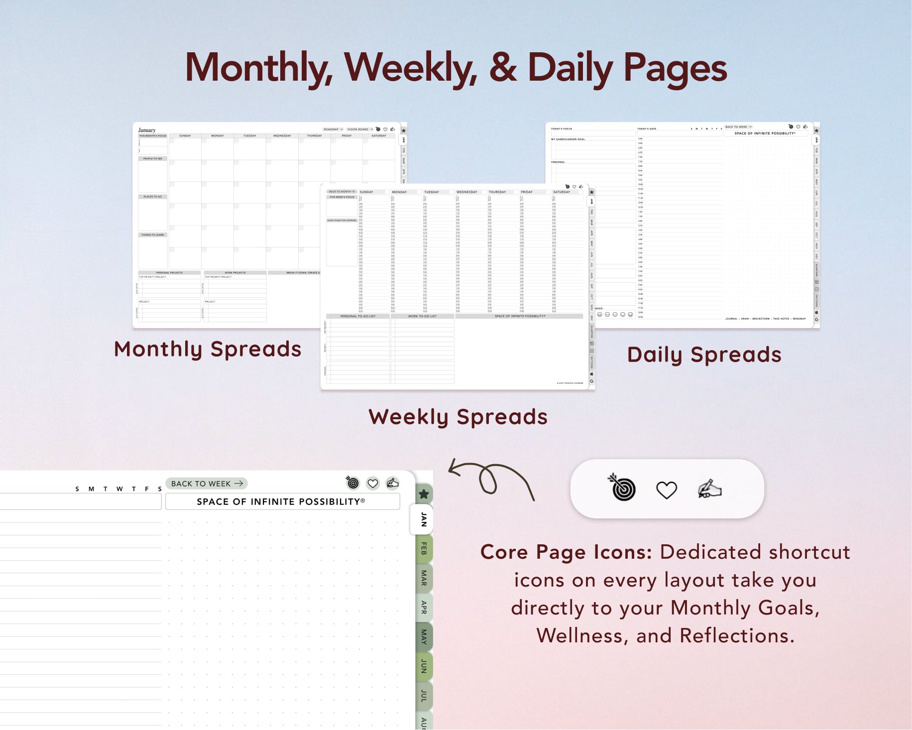 Digital Planner - Undated Weekly & Daily - Bundle