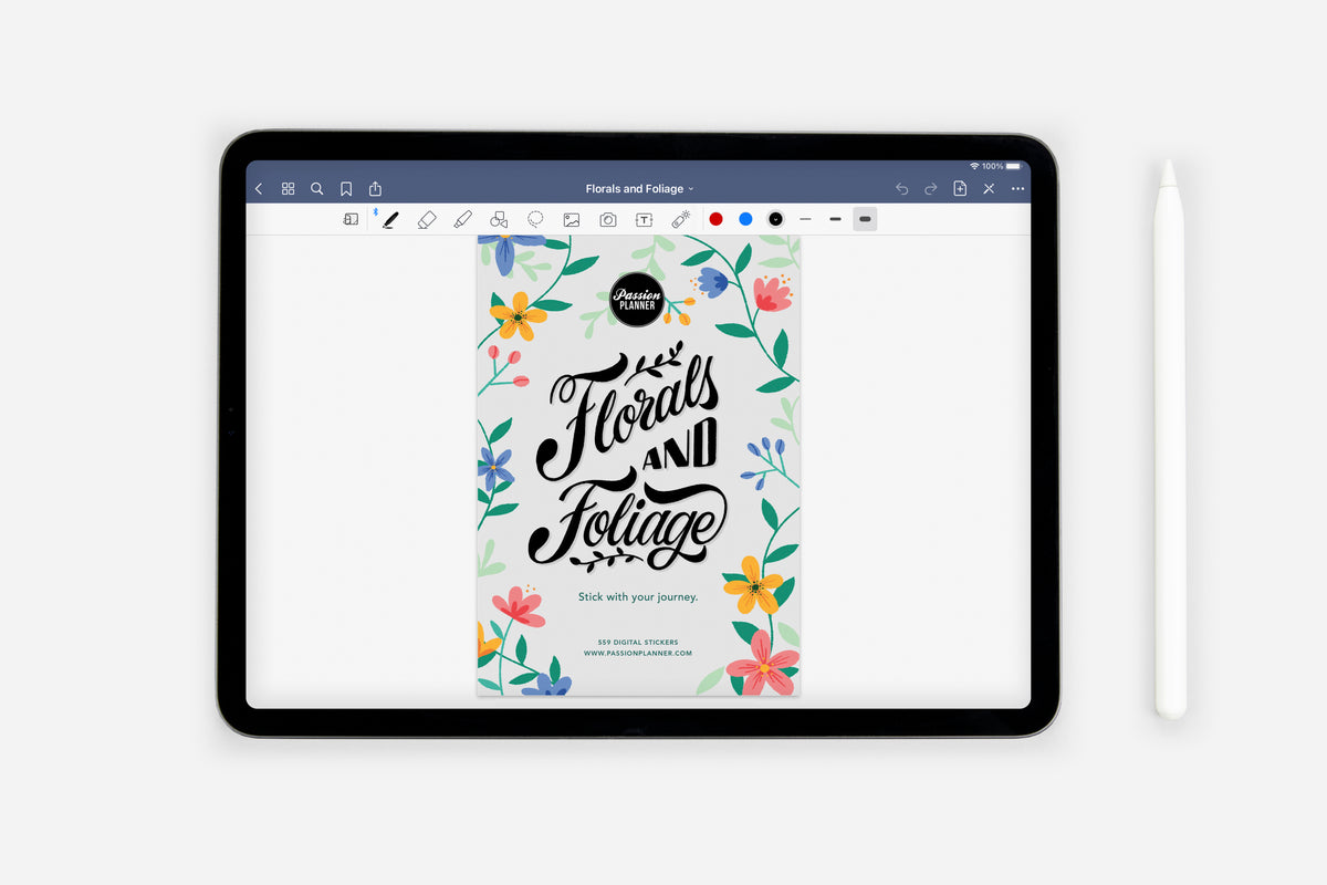 Digital Florals & Foliage Sticker Book - Passion Planner