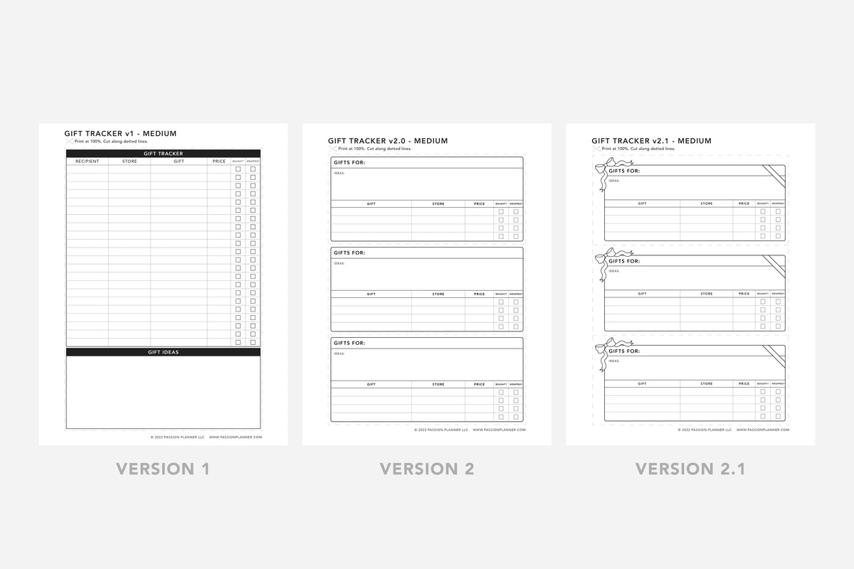 Gift Tracker - Passion Planner