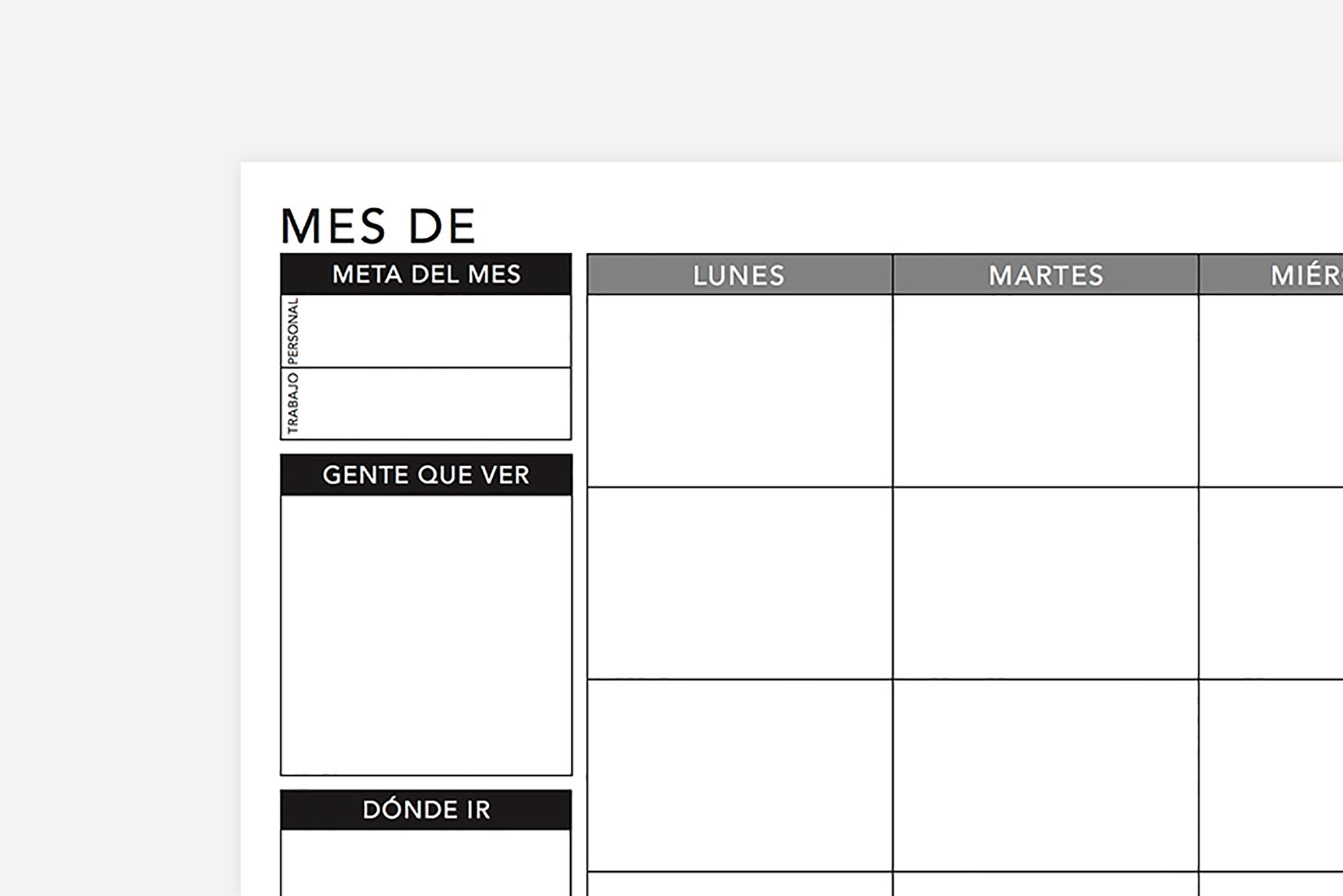 Weekly Undated Spanish - Passion Planner