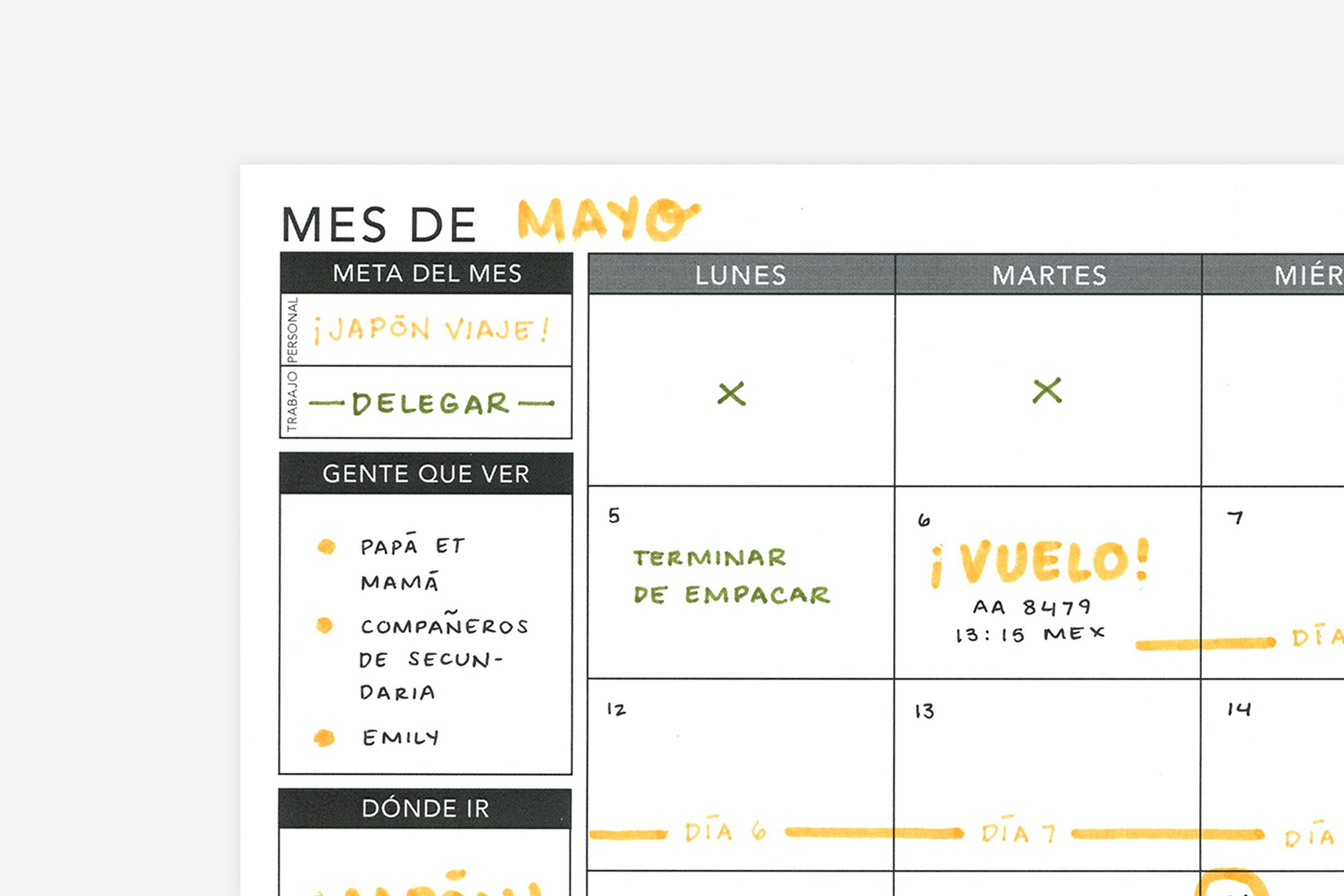 Weekly Undated Spanish - Passion Planner