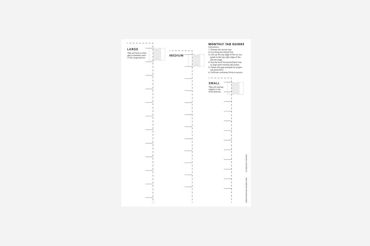 Monthly Tabs Guide - Passion Planner