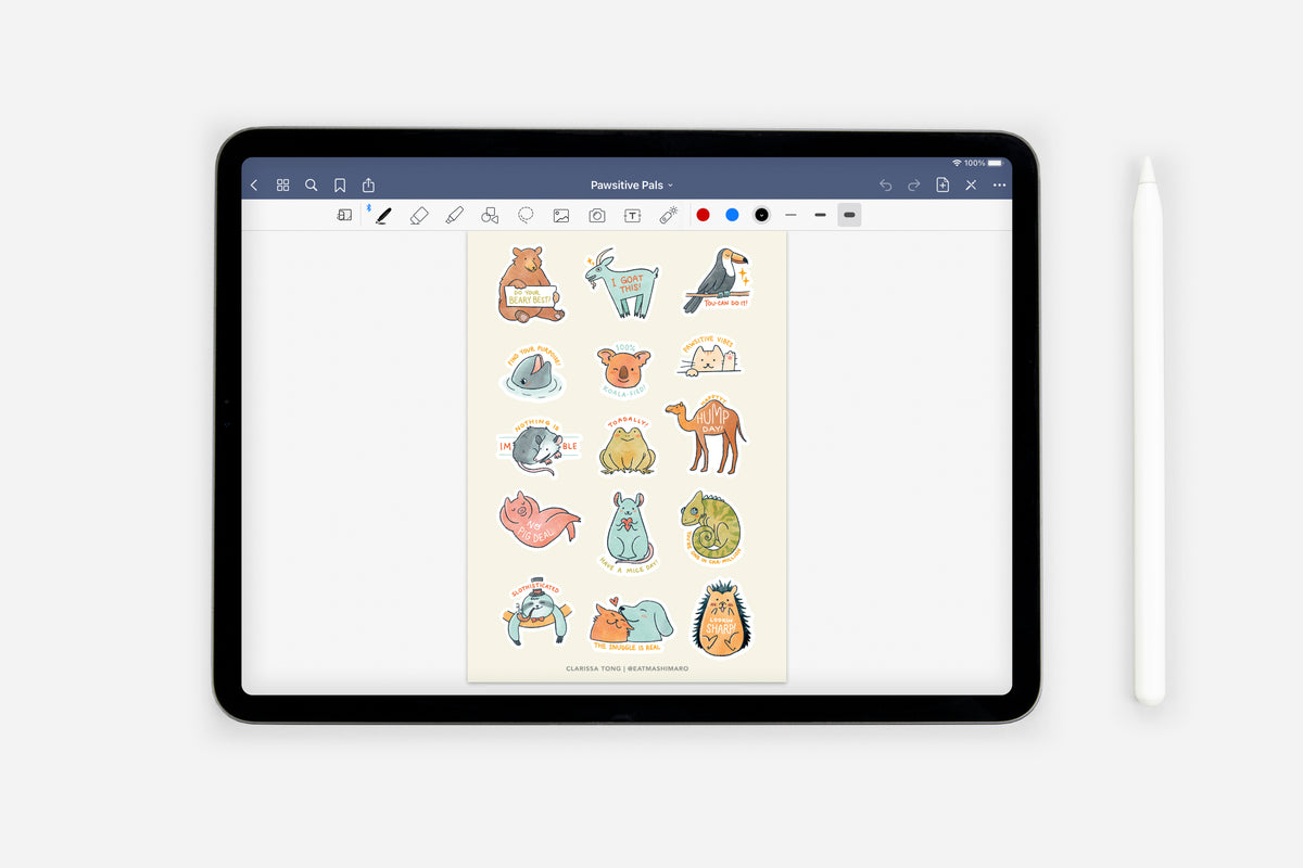 Digital Pawsitive Pals Sticker Book - Passion Planner