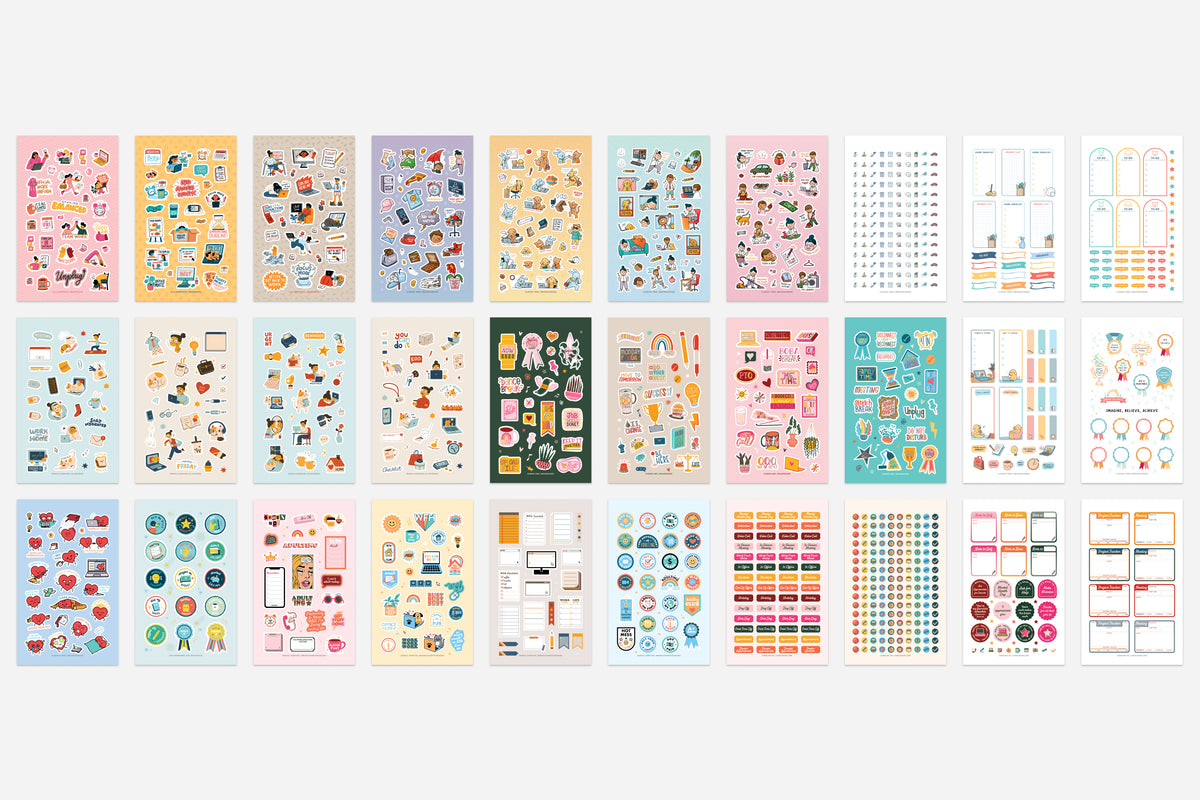 Digital Adulting, Work and Everyday Life Sticker Book - Passion Planner