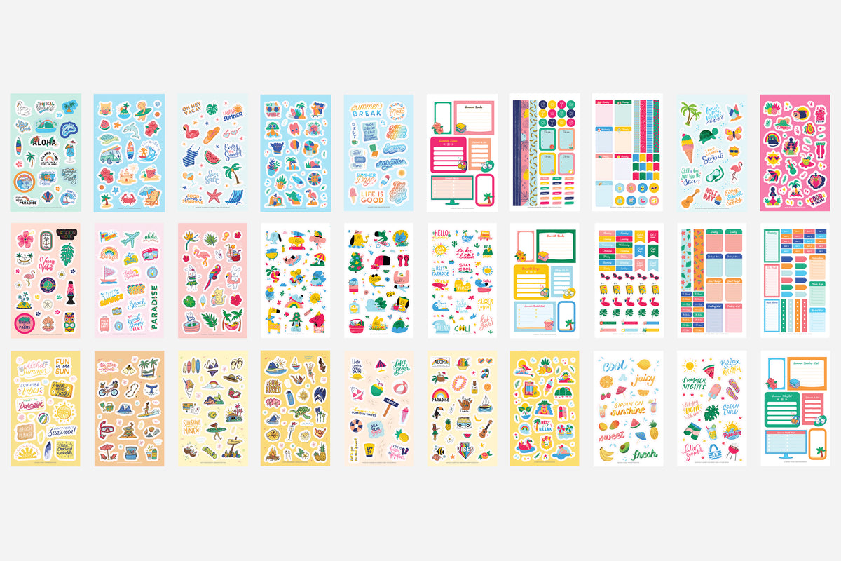 Digital Summer Vibes Sticker Book - Passion Planner