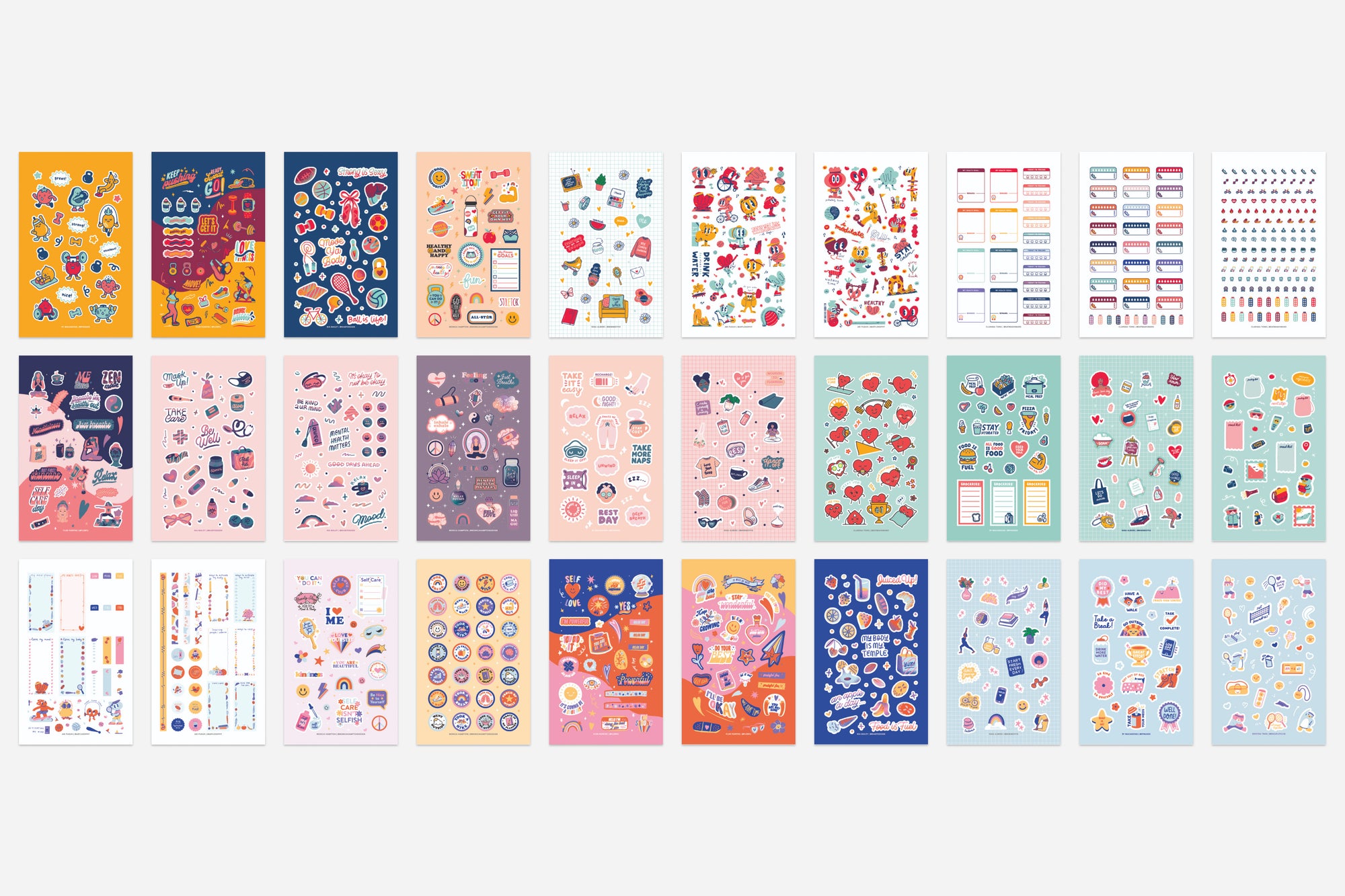 Digital Wellness and Health Sticker Book - Passion Planner