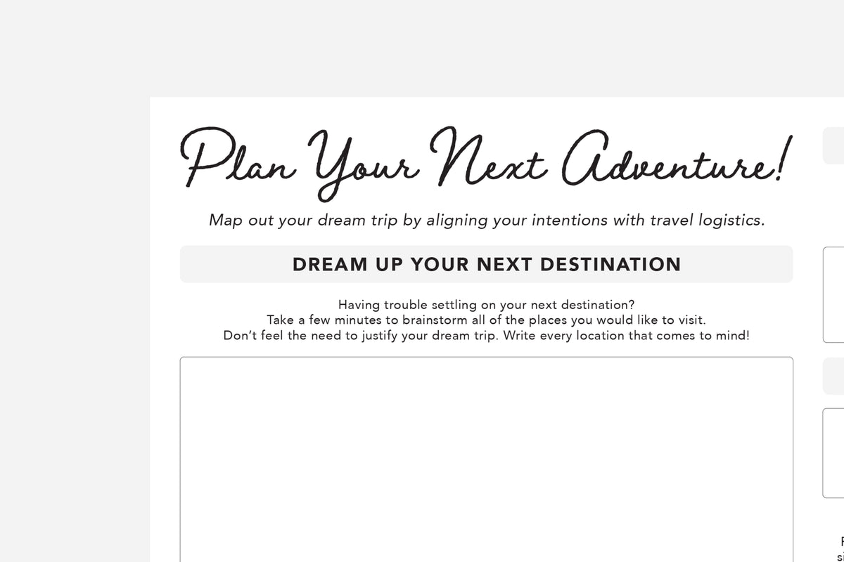 Travel Planning Worksheet - Passion Planner