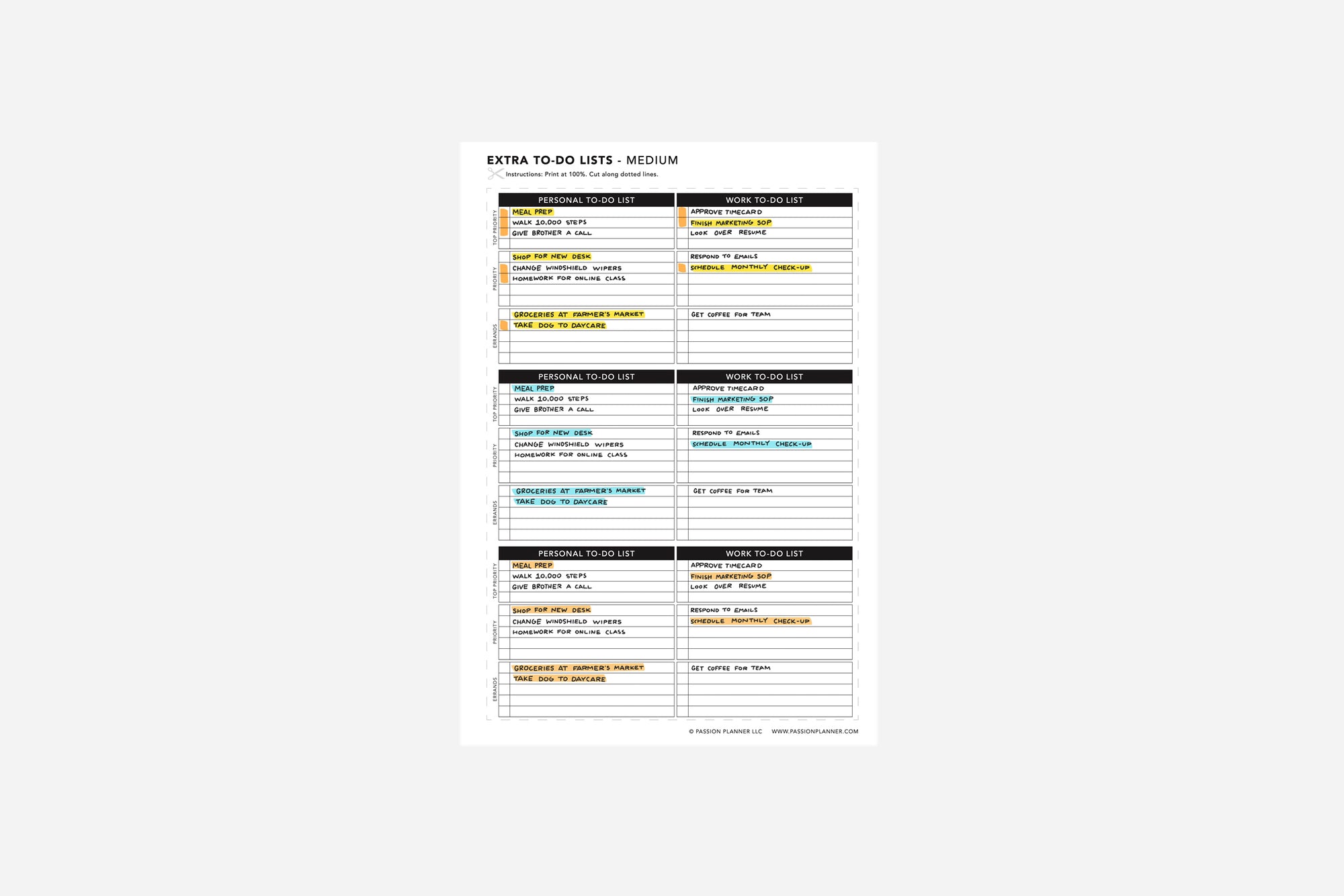 Extra To-Do List - Passion Planner