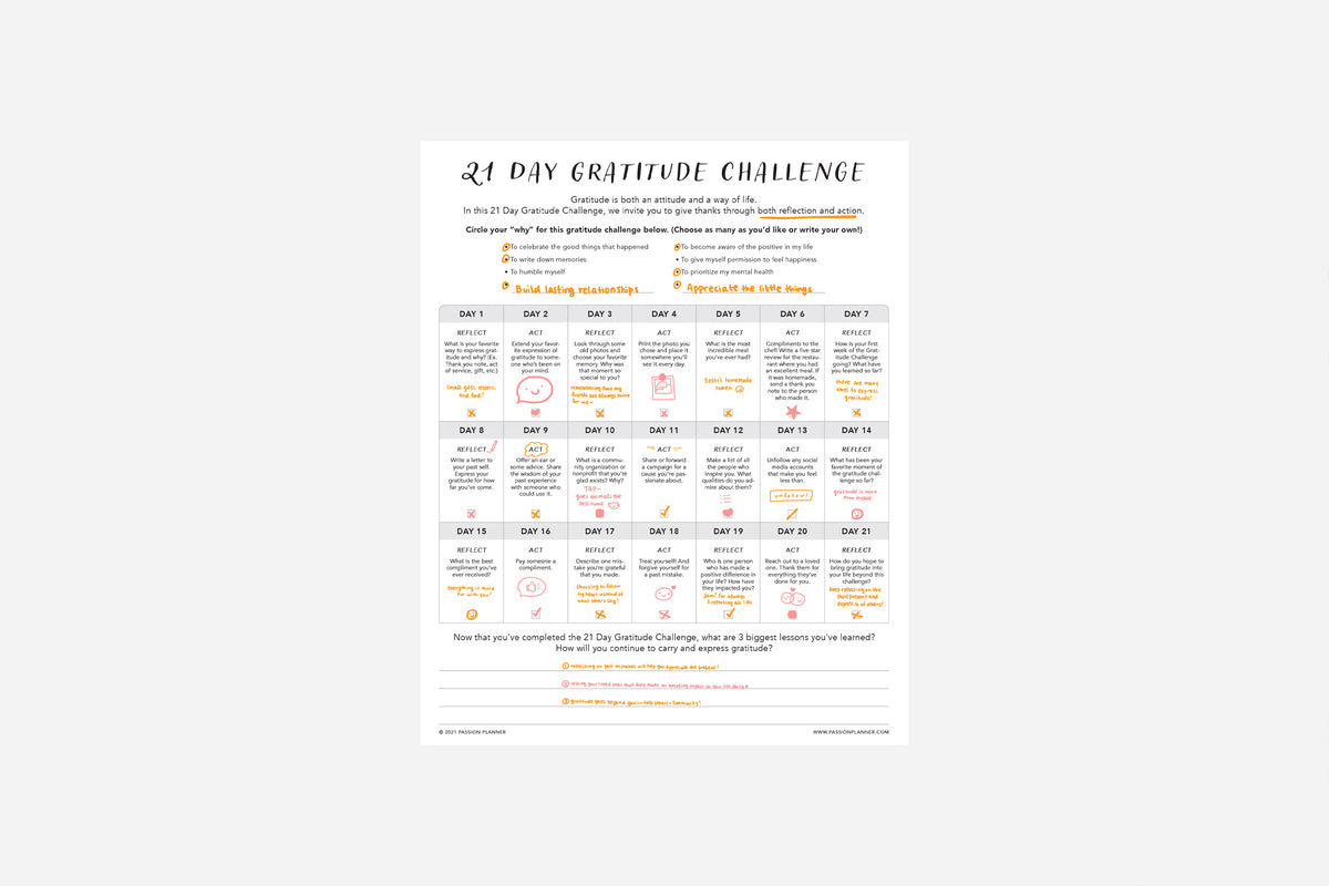 Gratitude Challenge - Passion Planner