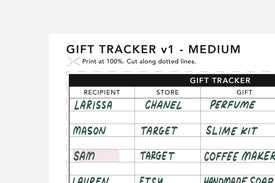 Gift Tracker - Passion Planner