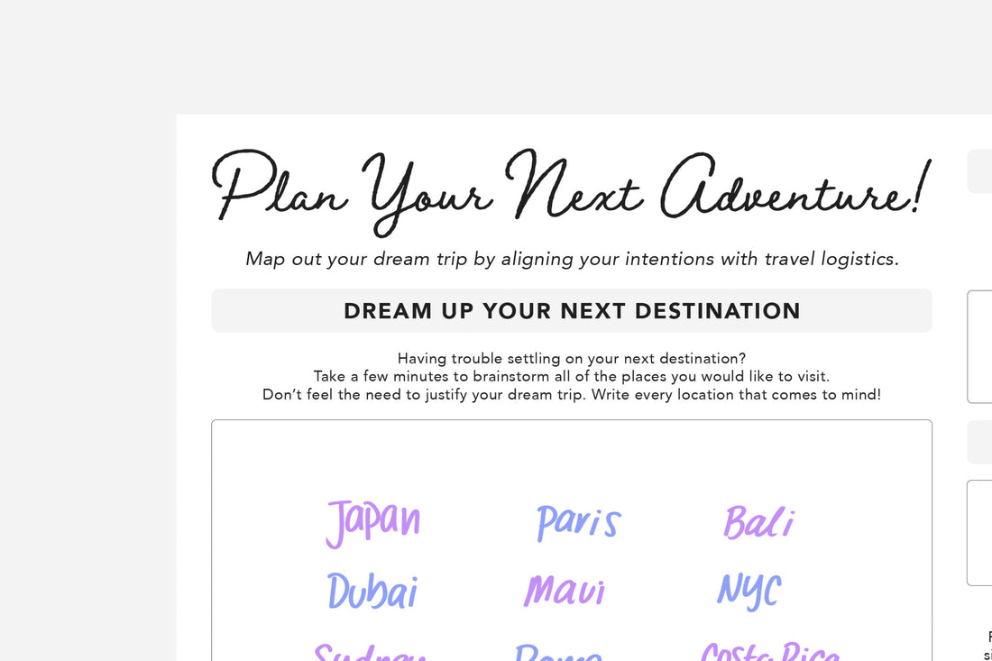 Travel Planning Worksheet - Passion Planner