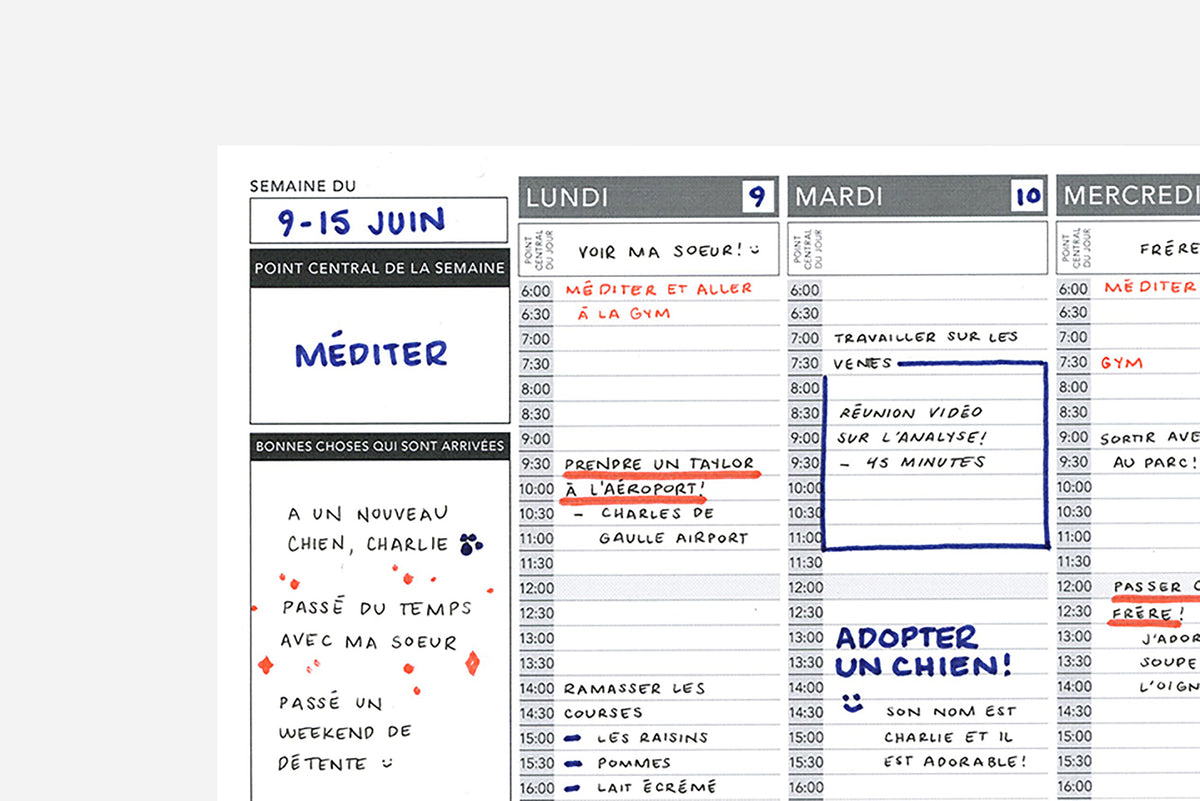 Weekly Undated French - Passion Planner