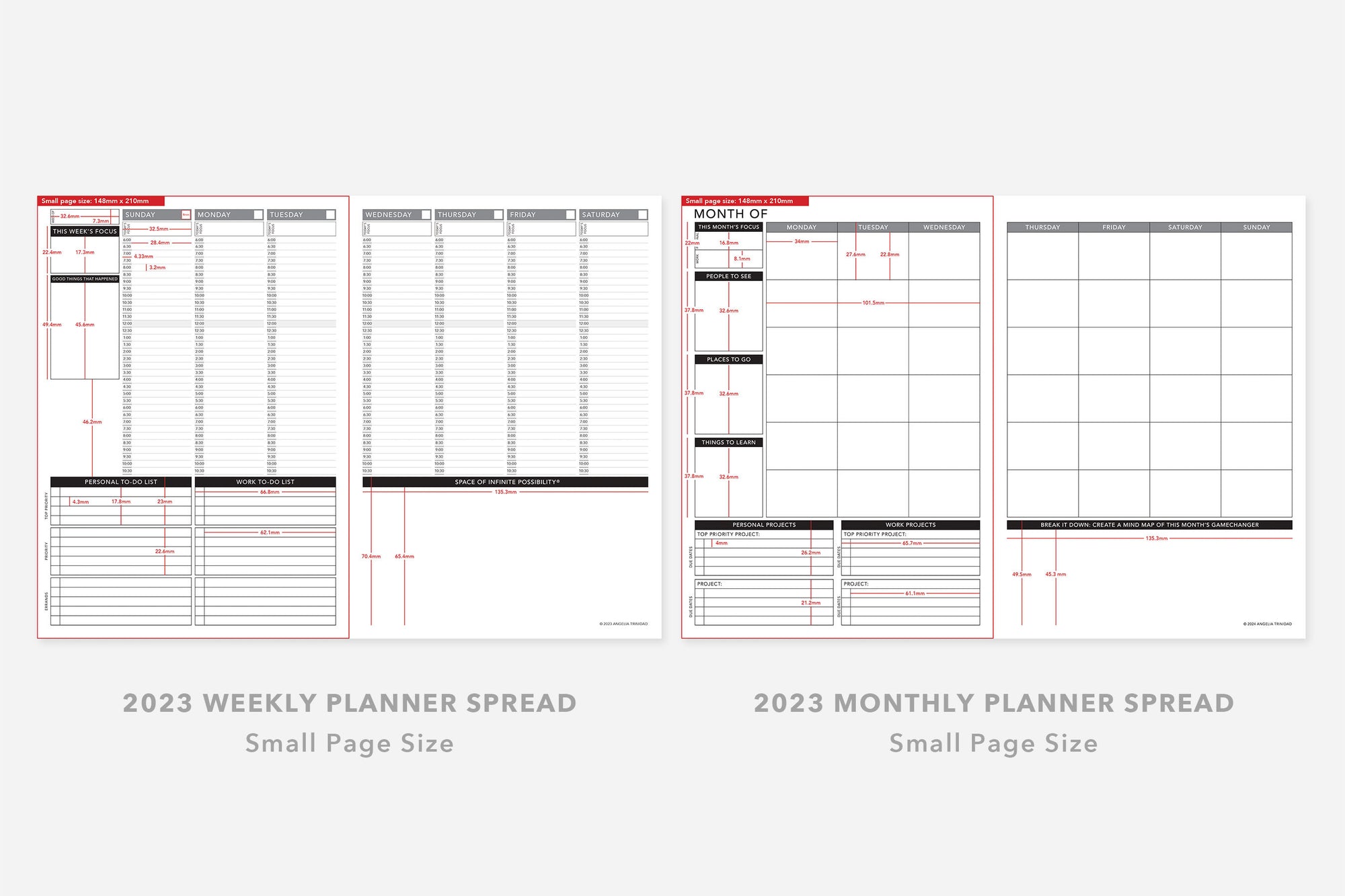 Passion Planner Weekly Layout Size Measurements - Passion Planner