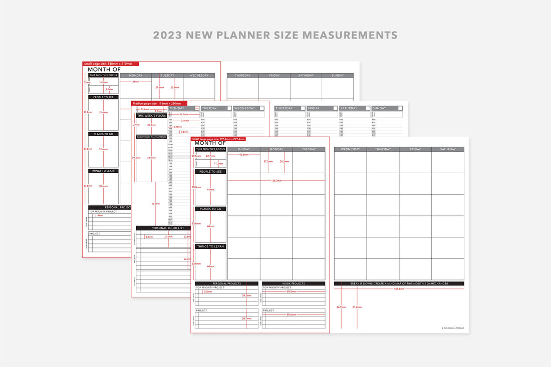 Passion Planner Weekly Layout Size Measurements - Passion Planner