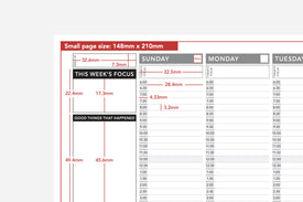 Passion Planner Weekly Layout Size Measurements - Passion Planner