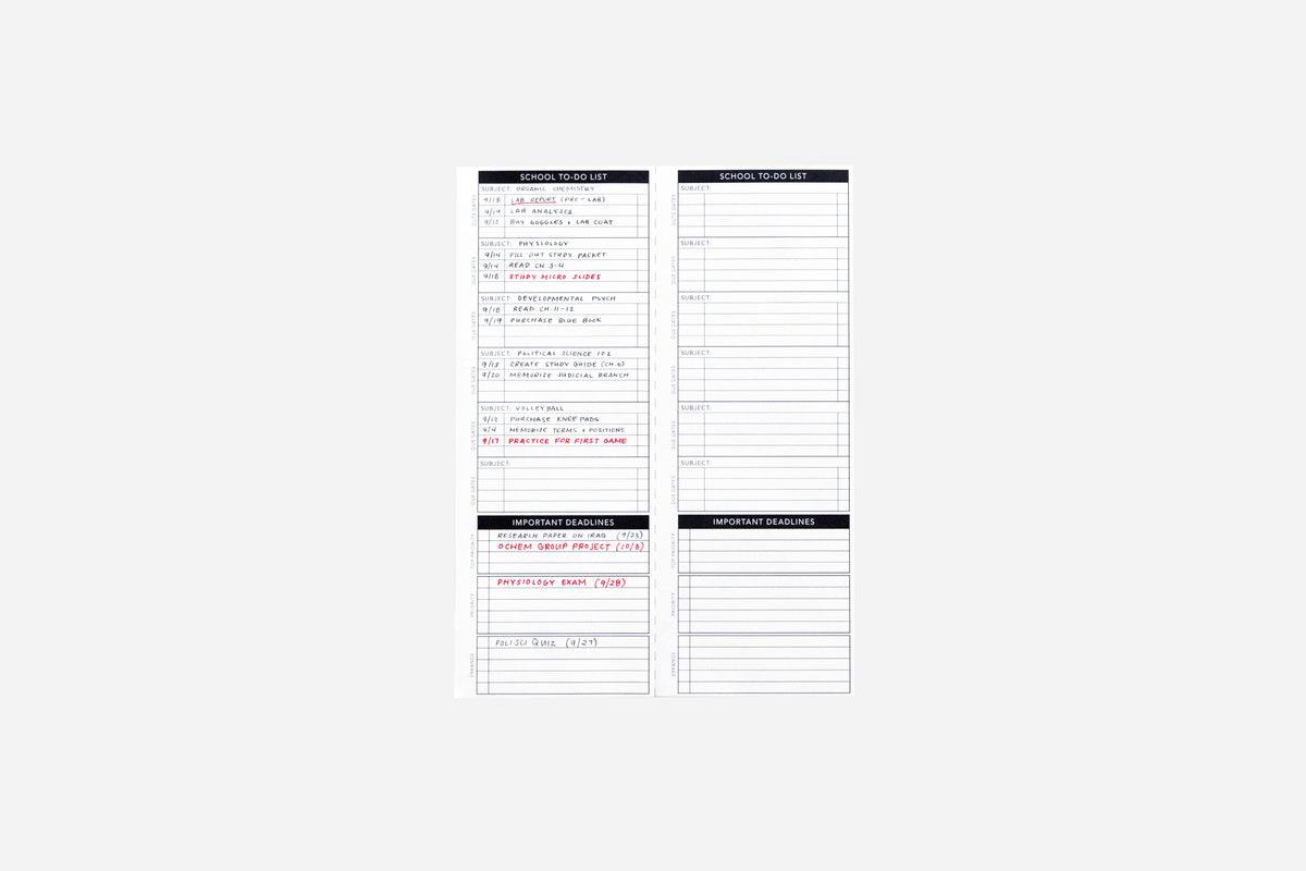 School To-Do List - Passion Planner