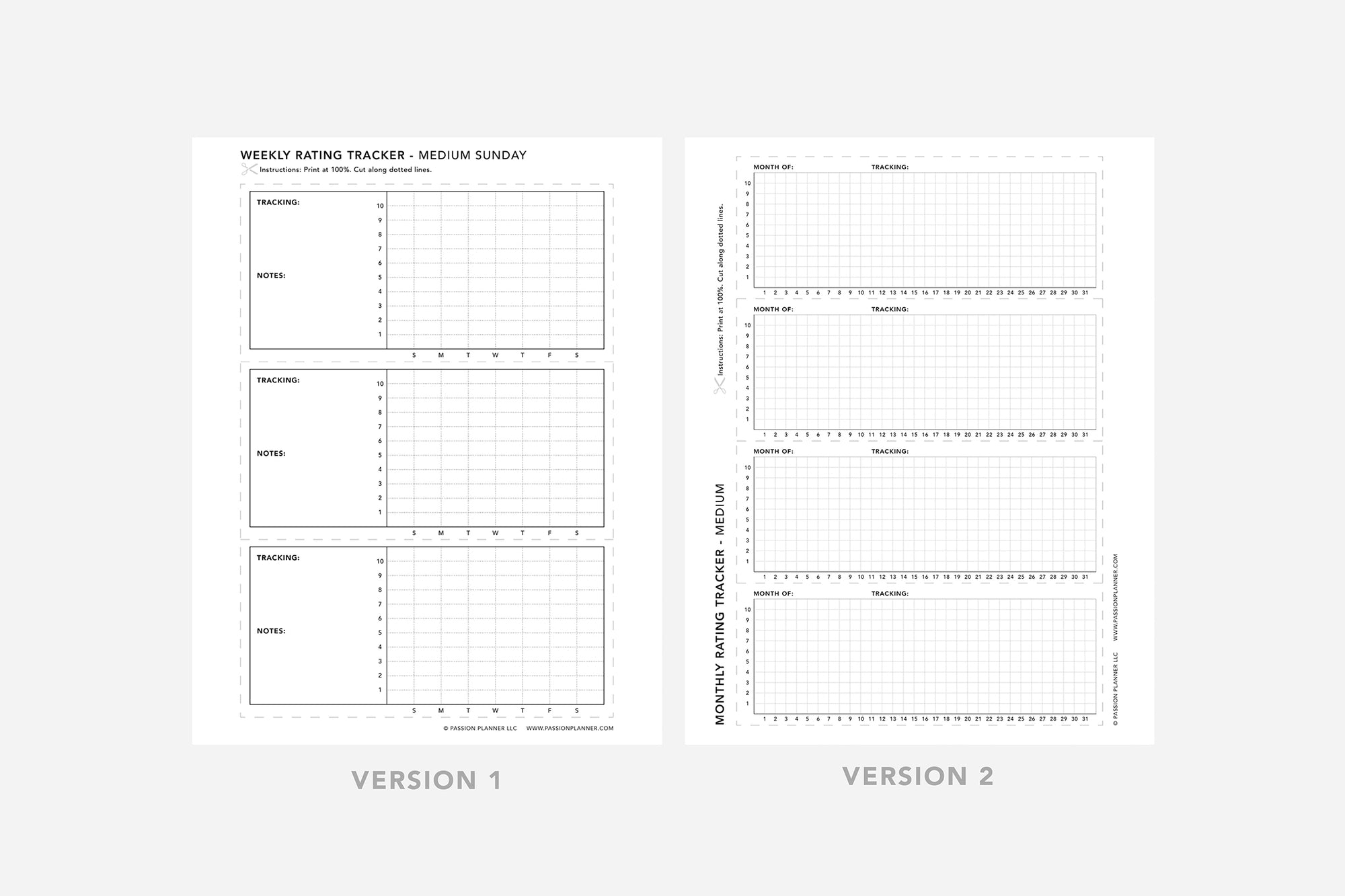 Rating Tracker PDF - Passion Planner