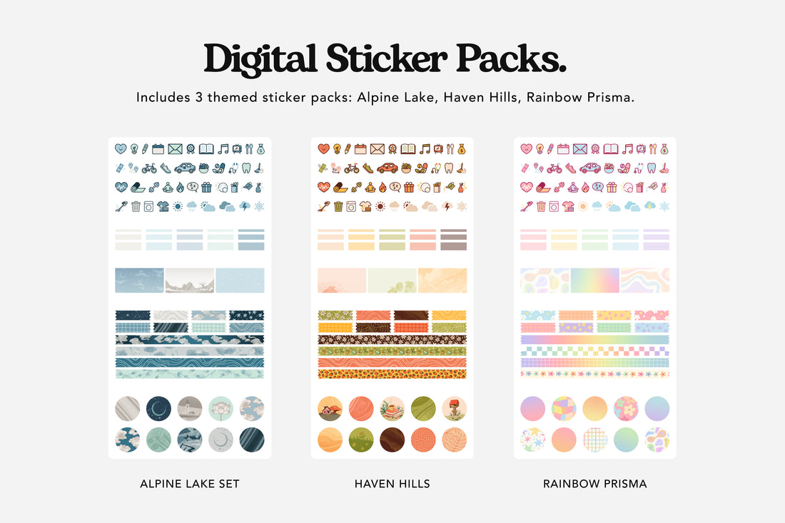 Digital Themed Sticker Pack of 3 - Passion Planner