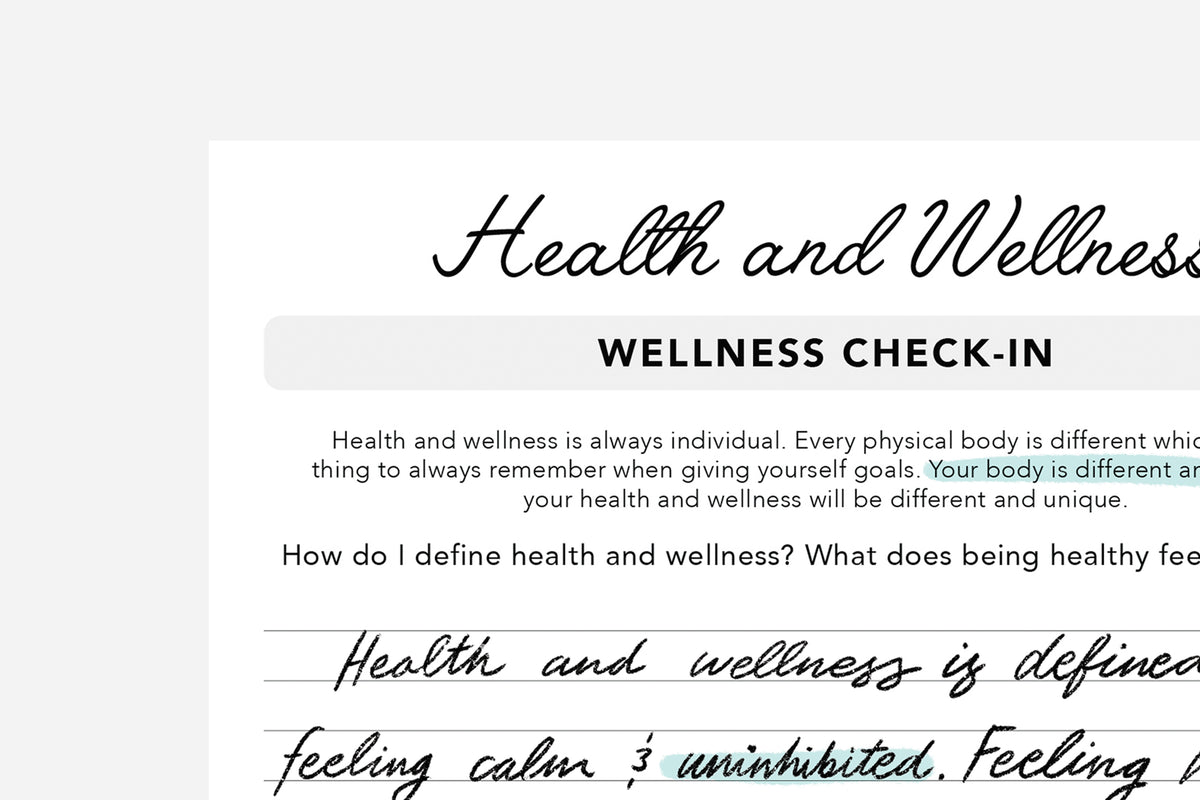 Health and Wellness Reflection - Passion Planner